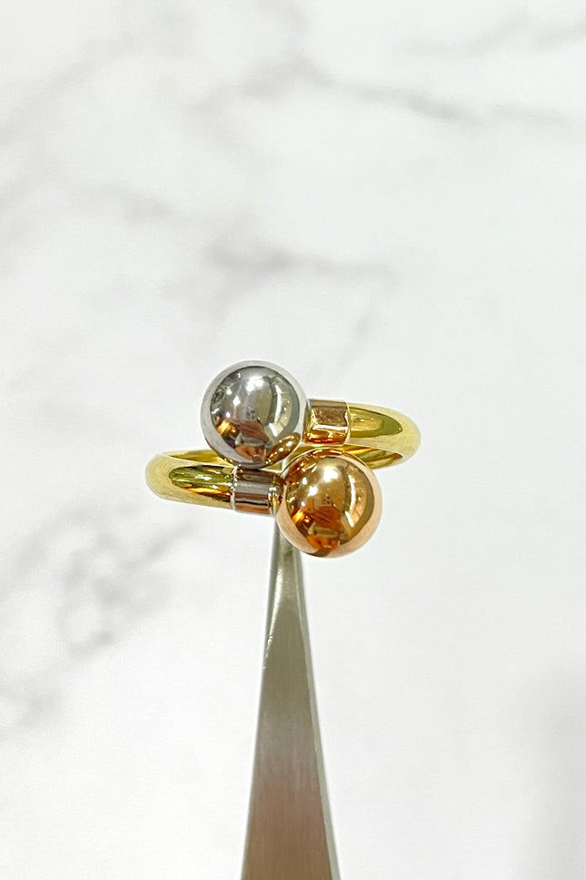 Anillo Tu Y Yo Tres Oros / T7 / 2Gr /