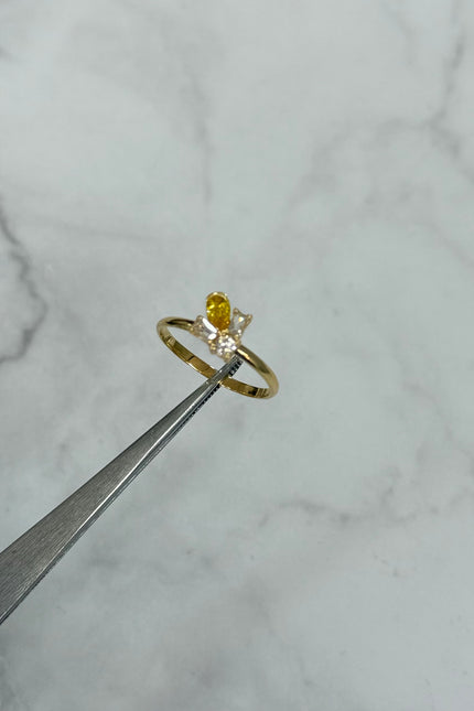 Solitario Swarovski  Color Amarillo / T6 1/4 / 1.7Gr /