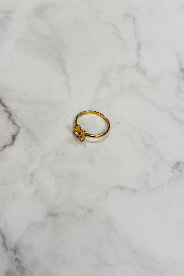 Solitario Swarovski  Color Amarillo / T6 1/4 / 1.7Gr /