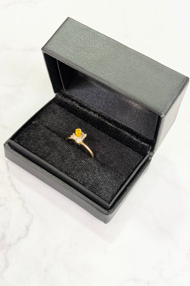 Solitario Swarovski  Color Amarillo / T6 1/4 / 1.7Gr /