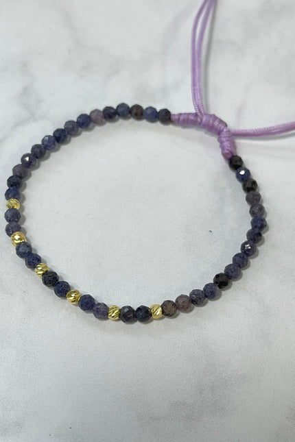 Pulsera Zafiro Hilo Morado/ 3Mm /