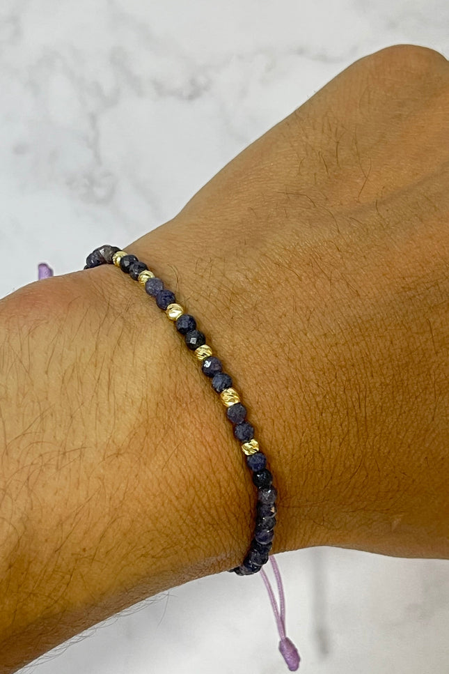 Pulsera Zafiro Hilo Morado/ 3Mm /