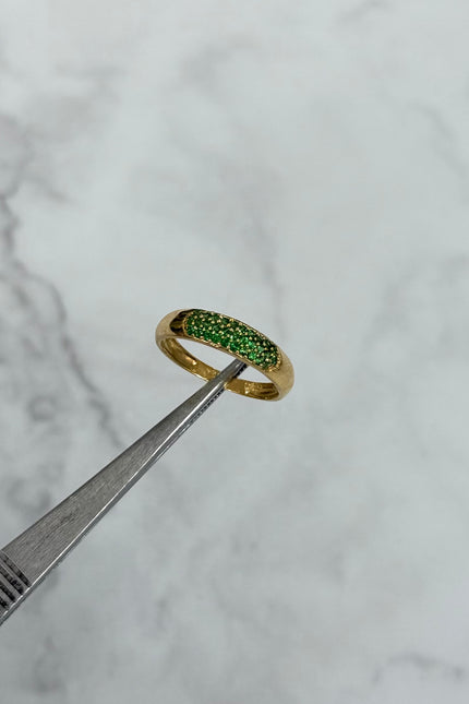 Anillo Con Swarovski Verde / T6 / 2.06Gr /
