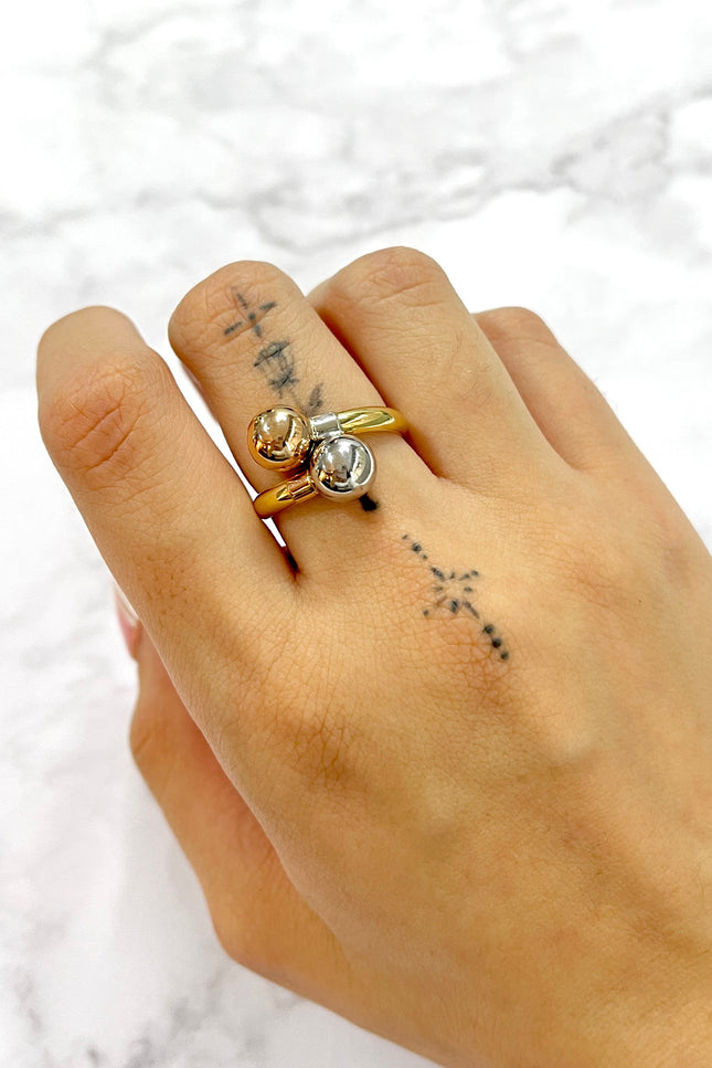 Anillo Tu Y Yo Tres Oros / T7 / 2Gr /