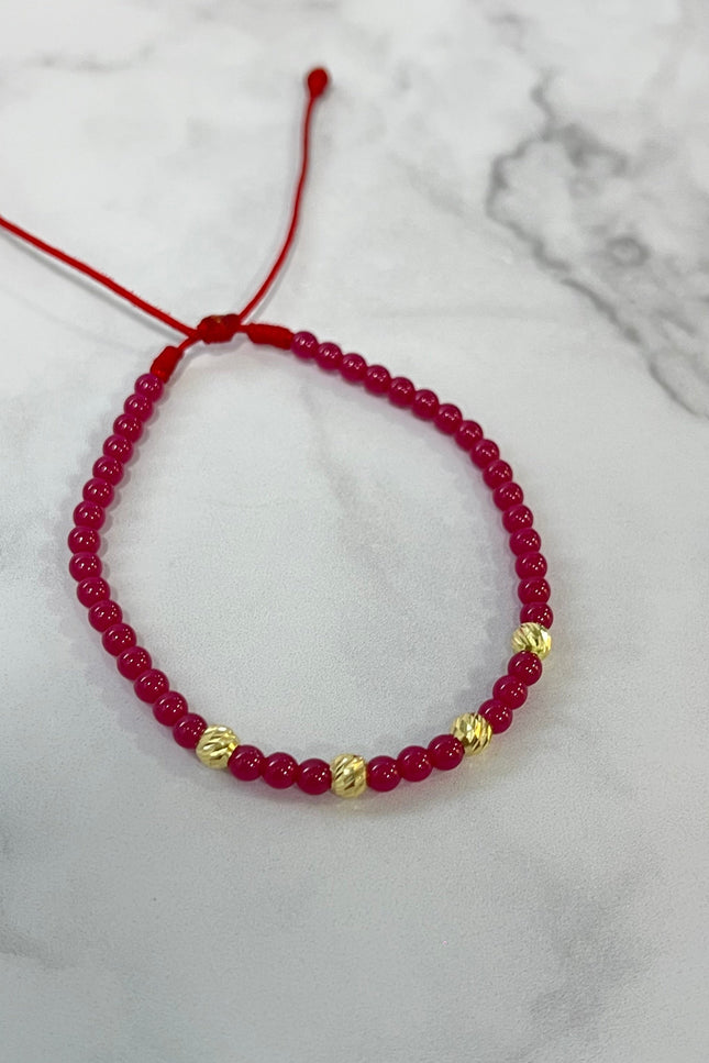 Pulsera Rubie Rojo / 4Mm /