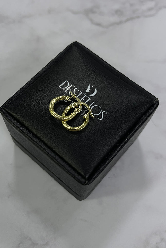 Candongas Oro Trenzado Pequeña / 1.4Cm / 0.91Gr / 1.4Mm /