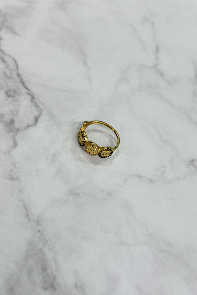 Anillo Chanel Con Swarovski / T7 1/4 / 2.7Gr /