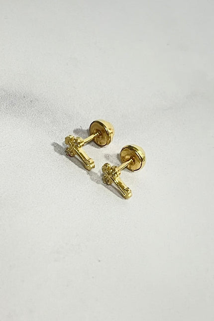Topos Cruz Con Swarovski Blanco / 0.93Gr / 7.7Mm /