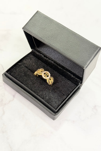 Anillo Chanel Con Swarovski / T7 1/4 / 2.7Gr /