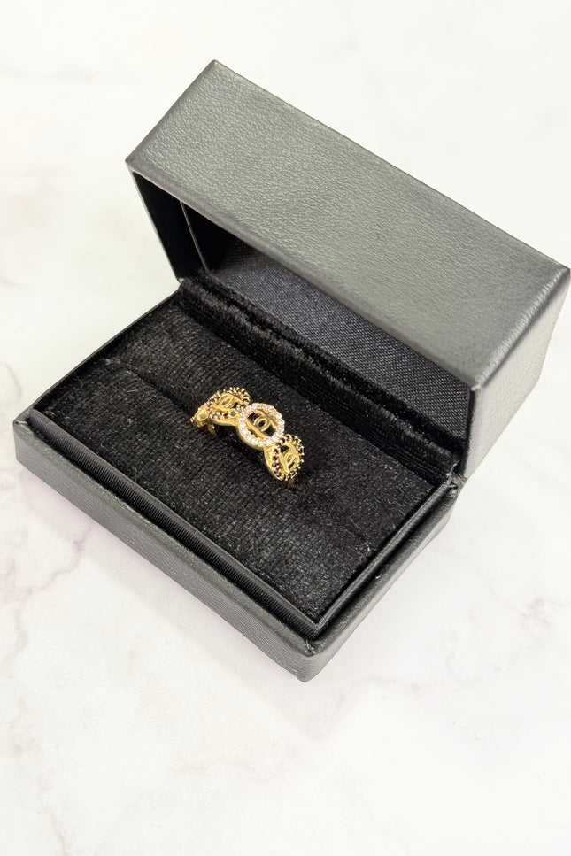 Anillo Chanel Con Swarovski / T7 1/4 / 2.7Gr /