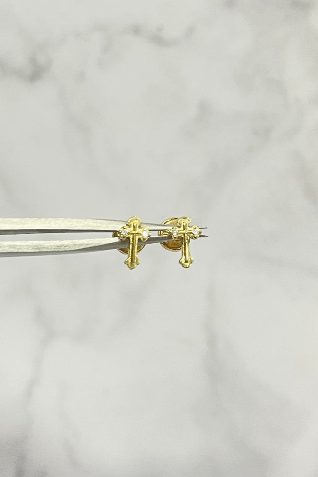 Topos Cruz Con Swarovski Blanco / 0.93Gr / 7.7Mm /