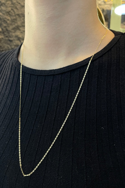 Cadena Plana Tres Oros / 60Cm / 2.36Gr / 1.3Mm