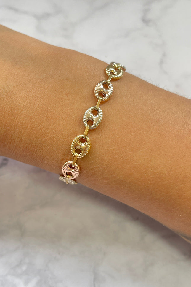 Pulso GC Tres Oros Diamantado / 7.8Mm / 5.48Gr / 19Cm /