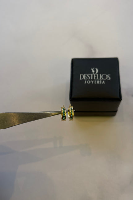 Candongas Swarovski Verde / 1.0Cm / 0.8Gr /
