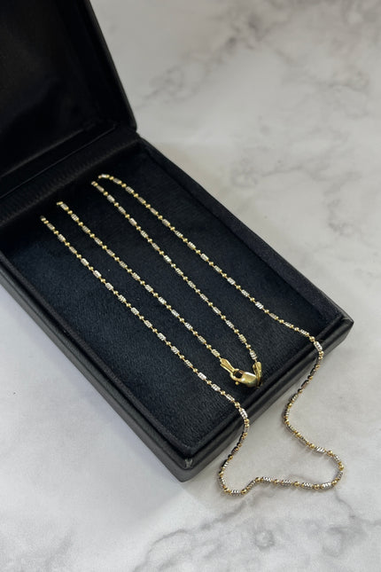 Cadena ICE Oro Amarillo y Blanco / 60Cm / 5,76 / 1.4Mm