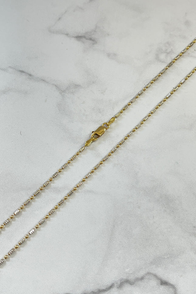 Cadena ICE Oro Amarillo y Blanco / 60Cm / 5,76 / 1.4Mm