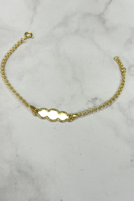 Pulso De Bebe Rolon Con Placa Nube / 15Cm / 1.69Gr /