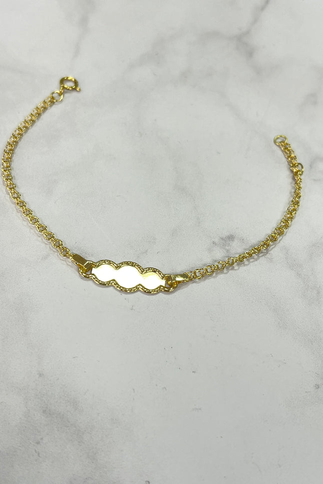 Pulso De Bebe Rolon Con Placa Nube / 15Cm / 1.69Gr /