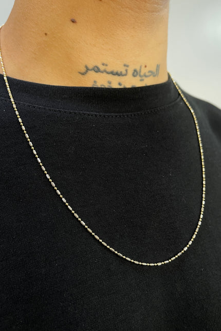 Cadena ICE Oro Amarillo y Blanco / 60Cm / 5,76 / 1.4Mm