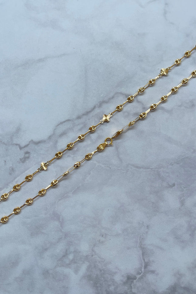 Cadena GC Con Treboles Diamantados / 45Cm / 3.2Gr / 3.2Mm