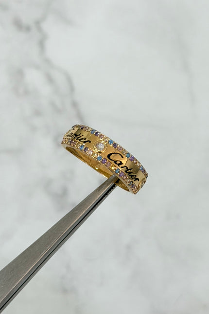 Anillo CT Con Swarovski De Colores / T7 / 2.81Gr /