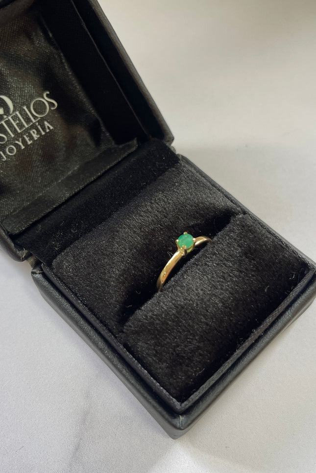 Solitario De Esmeralda Redondo / T7 / 1.02Gr / 0.10Qts /