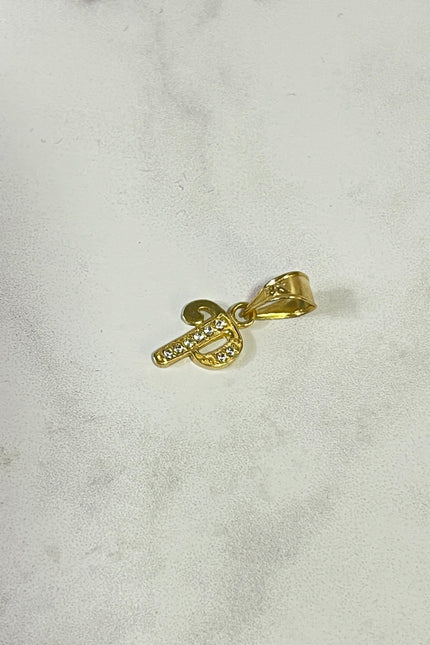Dije Letra P Con Swarovski / 1.1Cm / 0.62Gr /