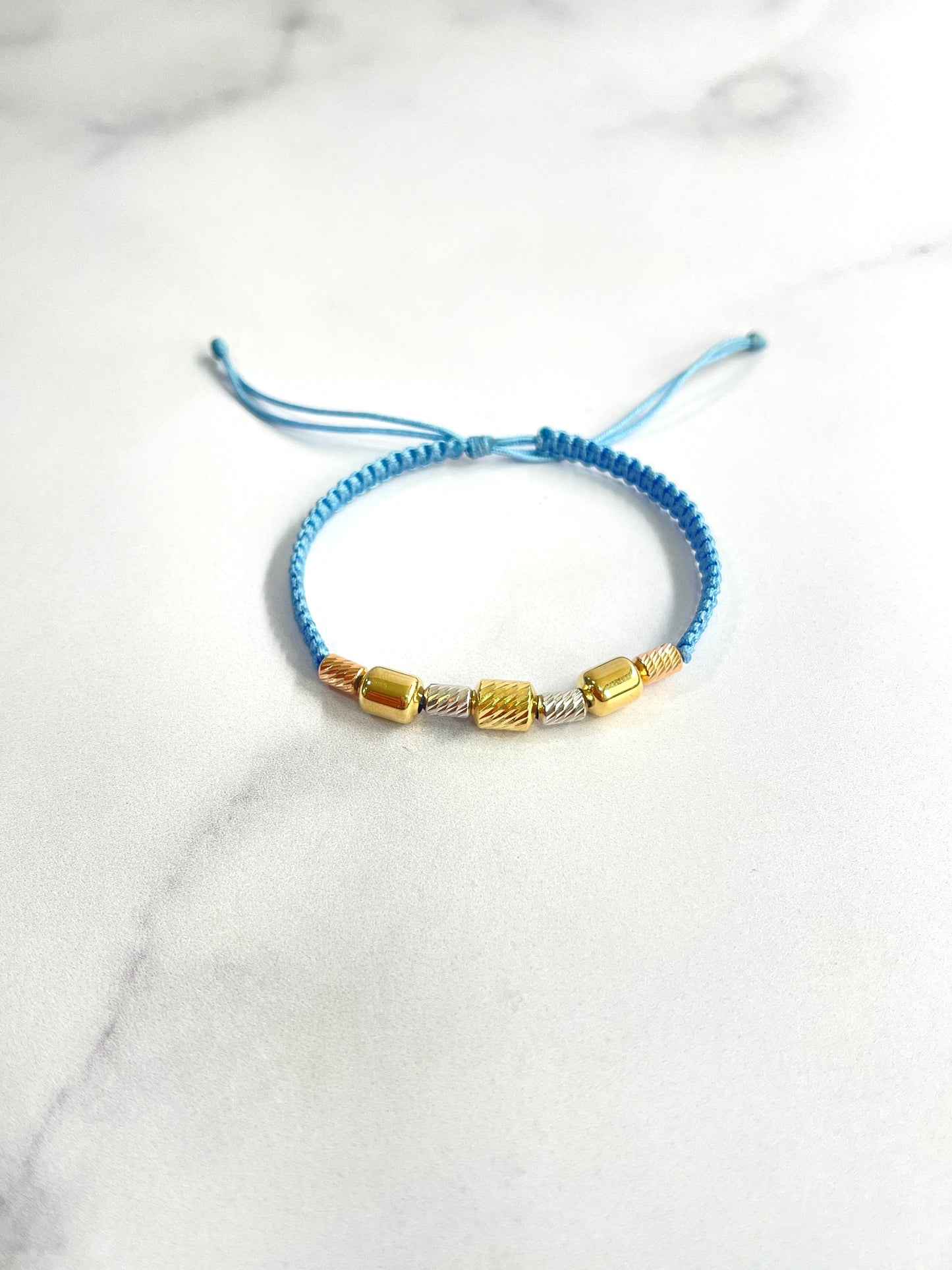 Pulsera Tejidas Hilo Azul / 1.28Gr /