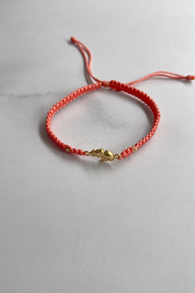 Pulsera Elefante Color Durazno Bola / 3Mm/ 0.43Gr/
