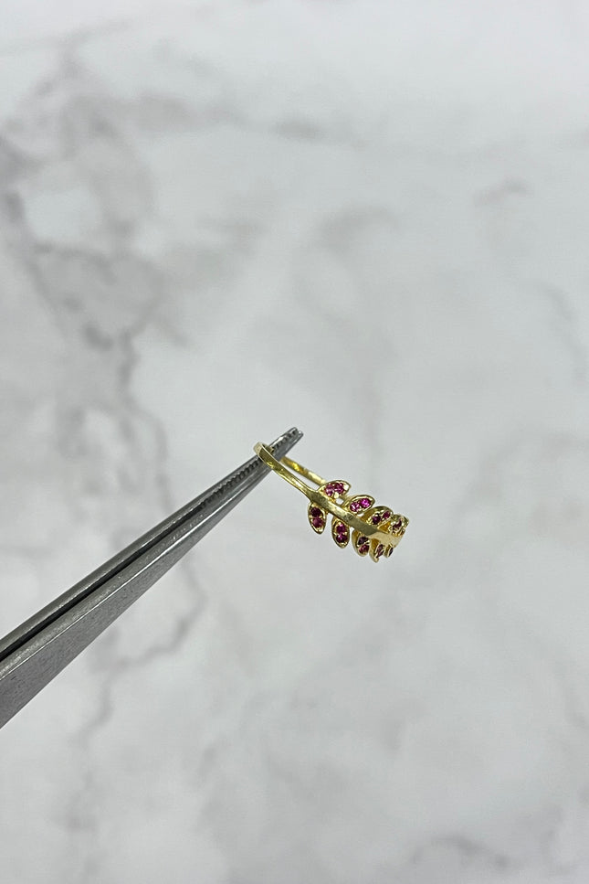 Anillo Flor Swarovski Rojo / T6 1/4 1.48Gr /