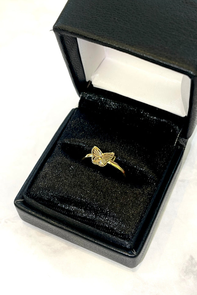 Anillo Mariposa Diamantado / T7 3/4 / 1.17Gr /