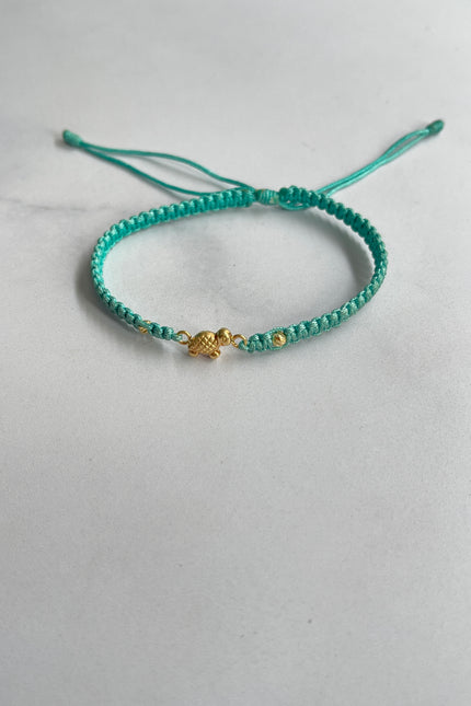 Pulsera Tortuga Aguamarina Bola / 3Mm/ 0,43Gr/