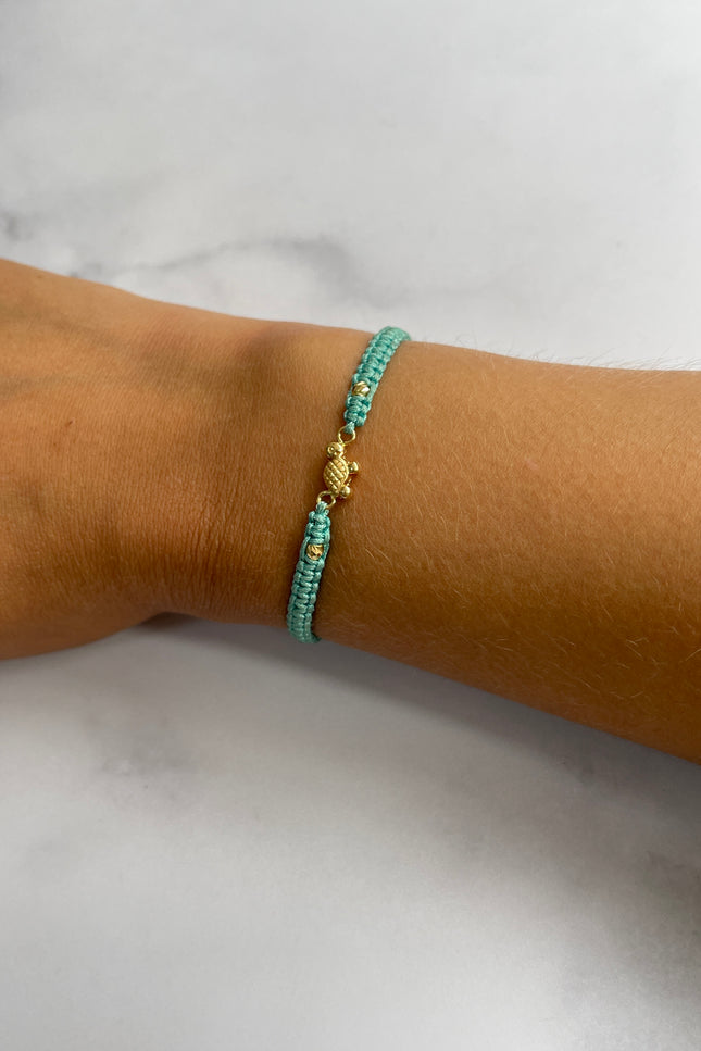 Pulsera Tortuga Aguamarina Bola / 3Mm/ 0,43Gr/