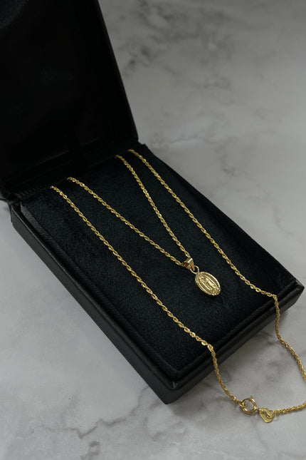 Set De Cadena Y Dije Virgen Guadalupe / 50Cm / 1.45Gr