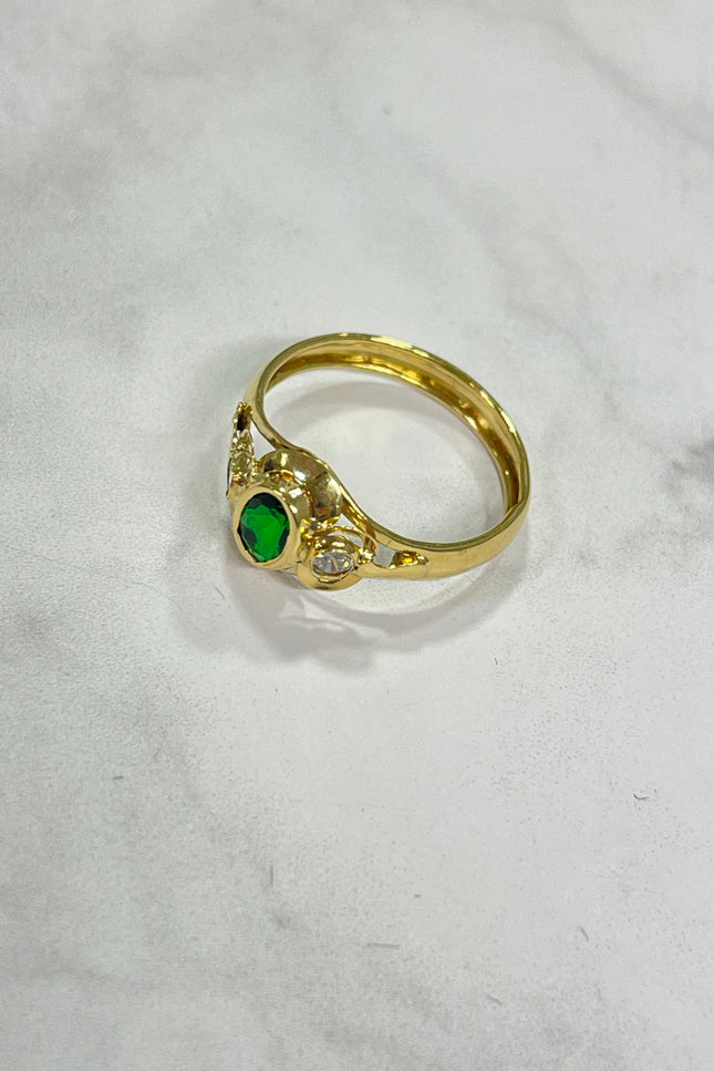 Solitario Con Swarovski Verde / T9 / 1.45Gr