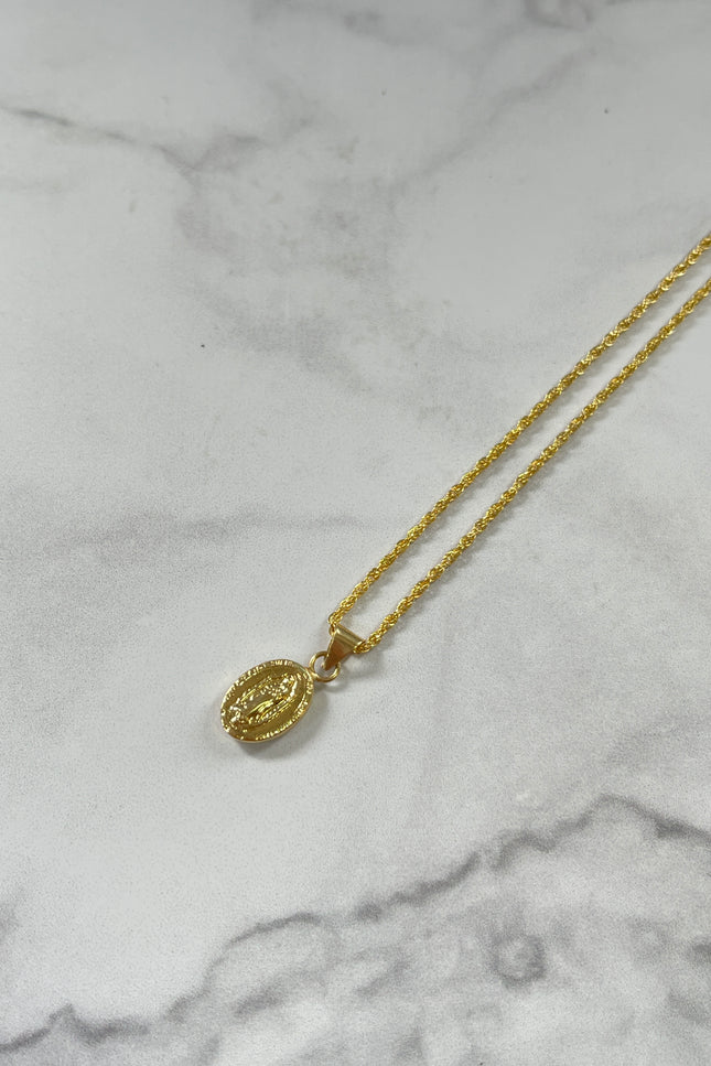 Set De Cadena Y Dije Virgen Guadalupe / 50Cm / 1.45Gr