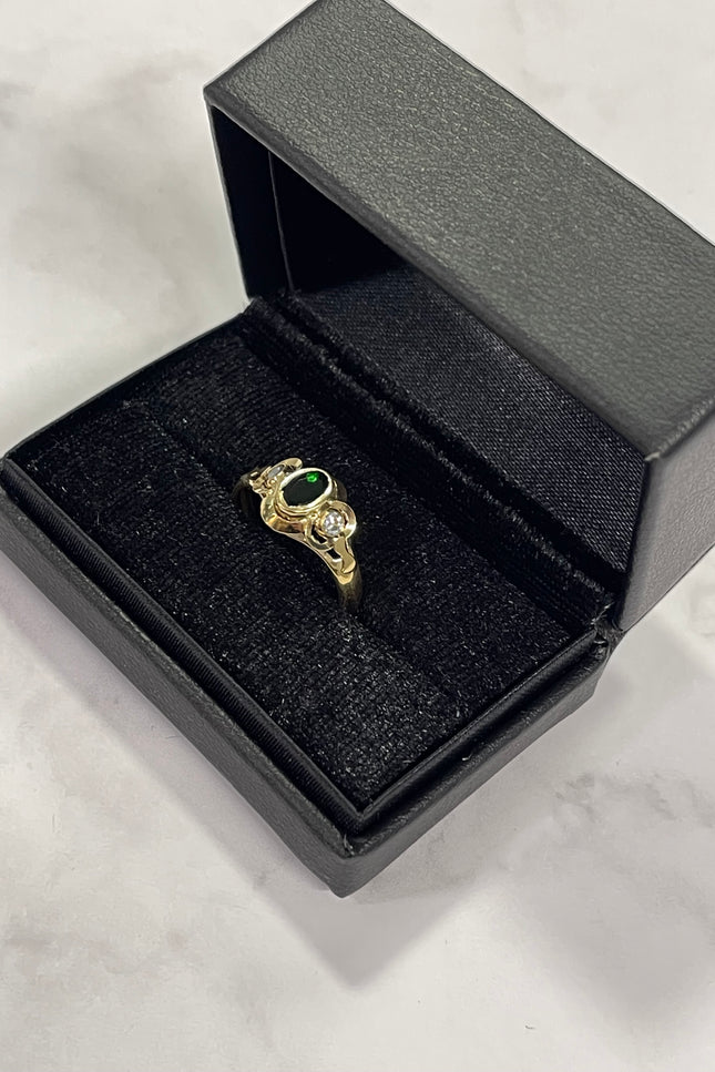 Solitario Con Swarovski Verde / T9 / 1.45Gr