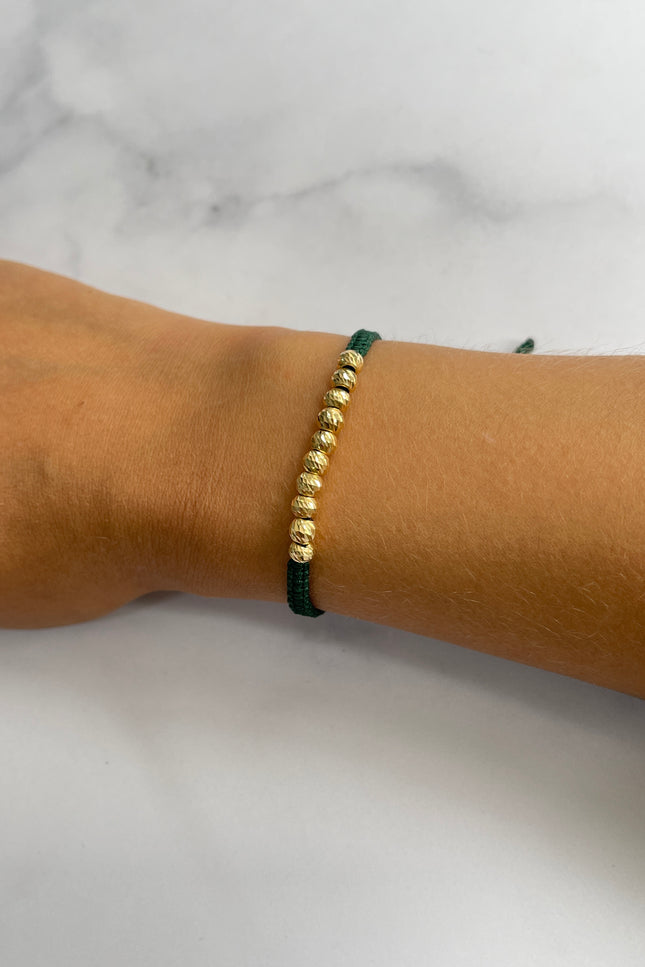 Pulsera Bolas Color Verde / 5Mm / 1Gr /