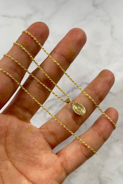 Set De Cadena Y Dije Virgen Guadalupe / 50Cm / 1.45Gr