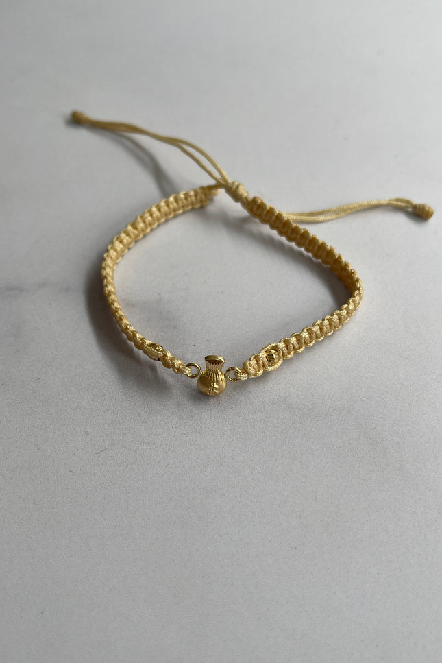 Pulsera Bolsa Dinero Dorada Bola / 3Mm / 0.43 Gr /