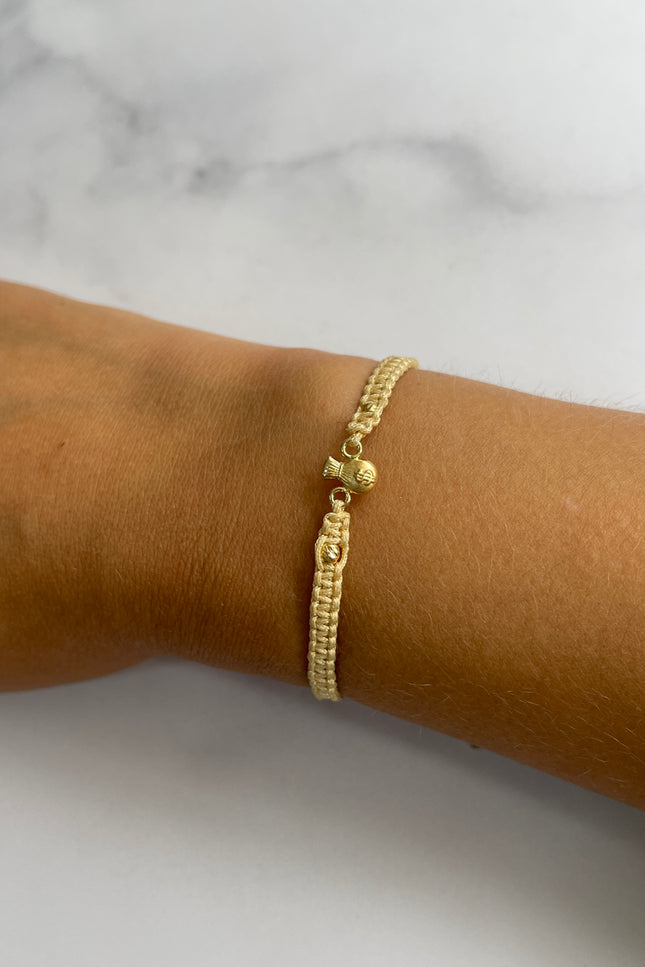 Pulsera Bolsa Dinero Dorada Bola / 3Mm / 0.43 Gr /