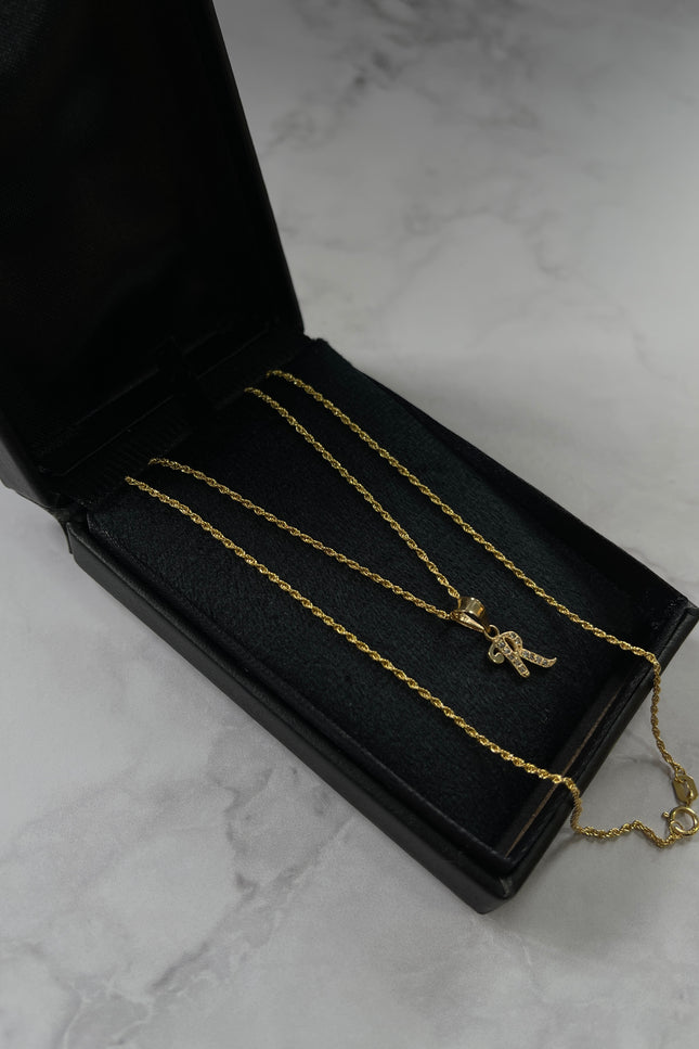 Set De Cadena Y Dije Letra R / 45Cm / 1.5Gr /