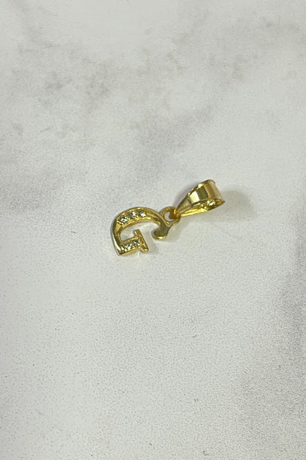 Dije Letra G Con Swarovski Blanco / 1.1Cm / 0.53 /