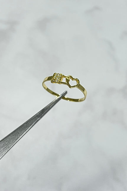 Anillo De Corazon Candado / T7 / 1.11Gr /