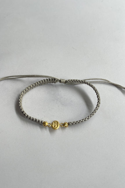 Pulsera  Virgen Color Gris Balin / 3Mm / 0.43Gr /