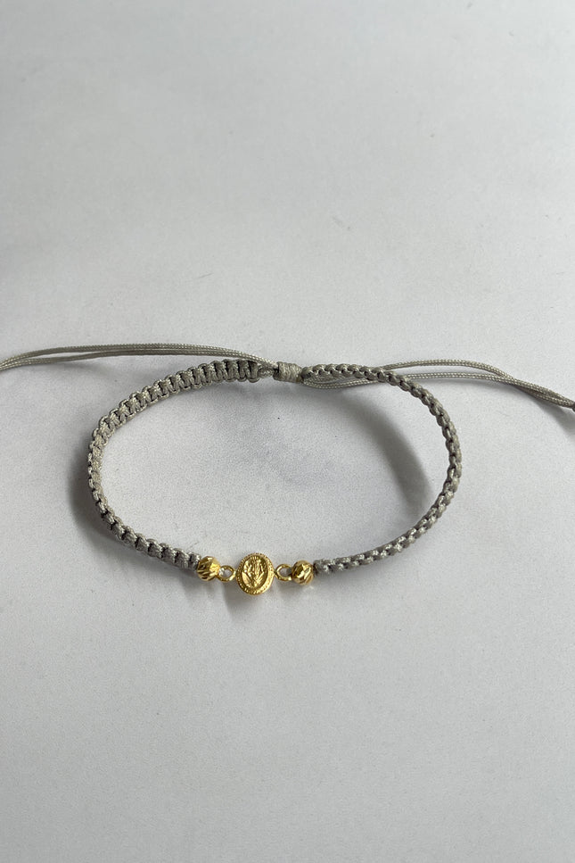 Pulsera  Virgen Color Gris Balin / 3Mm / 0.43Gr /