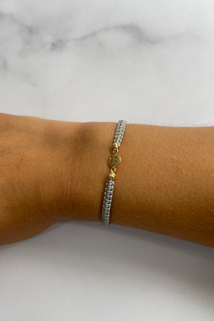 Pulsera  Virgen Color Gris Balin / 3Mm / 0.43Gr /