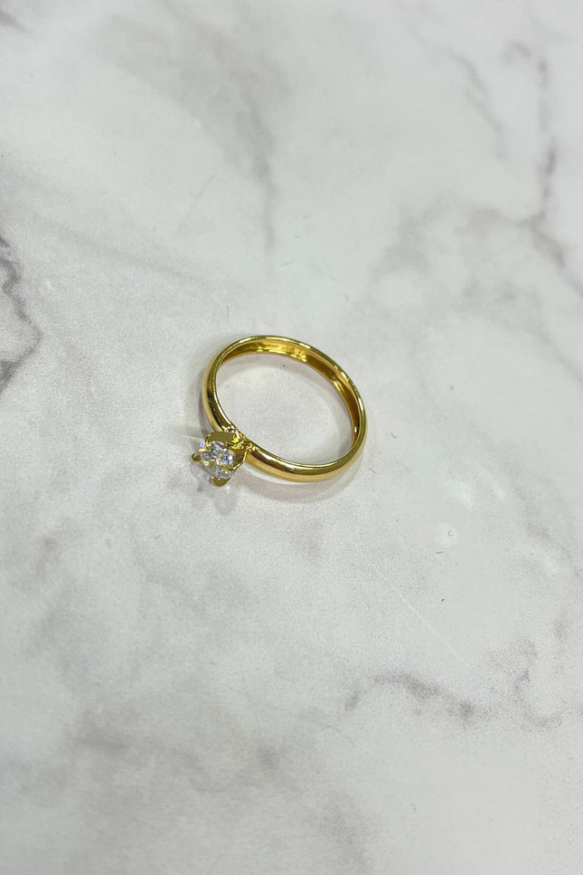 Solitario Con Swarovski Blanco / T9 / 1.33Gr