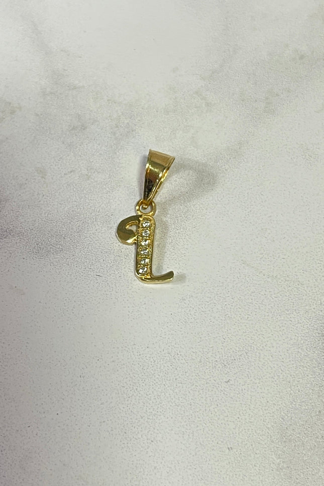 Dije Letra L Con Swarovski / 1.1Cm / 0.56Gr /