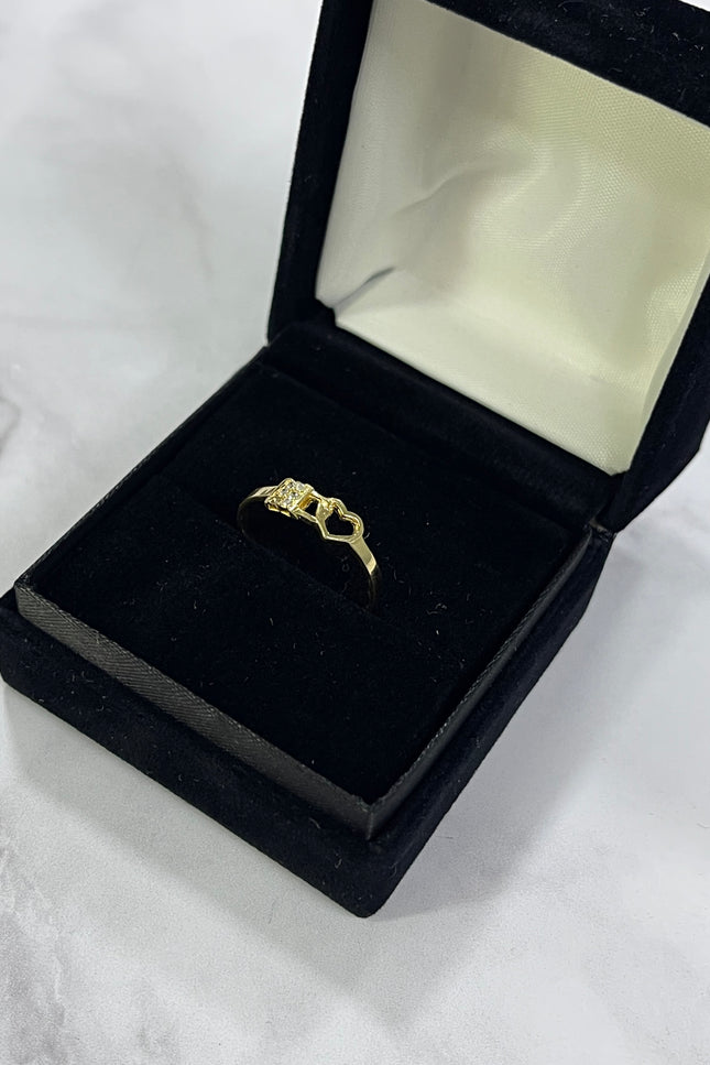 Anillo De Corazon Candado / T7 / 1.11Gr /